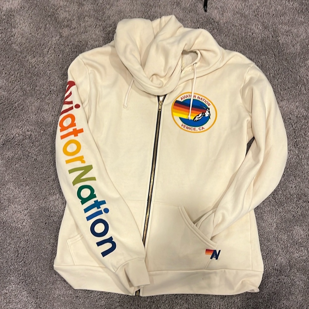AVIATOR NATION Off White Zip Up Size XL Never been worn